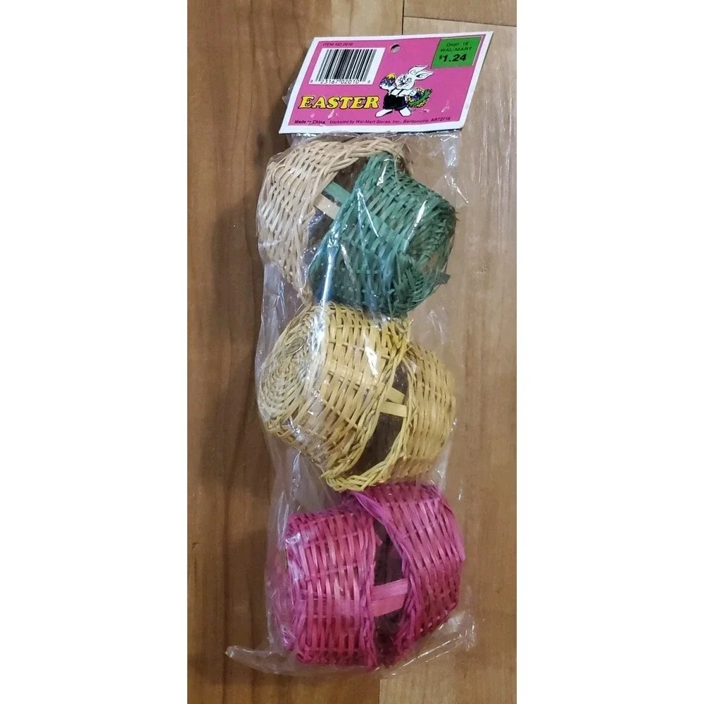 Lot‎ of 6 MINI baskets Multicolor For Easter Walmart NOS Sealed